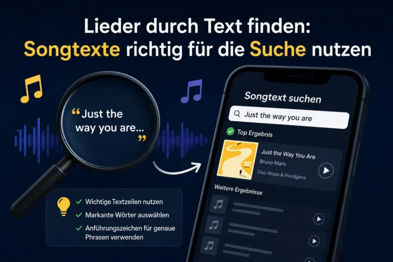 Lieder durch Text finden Songtexte richtig für die Suche nutzen